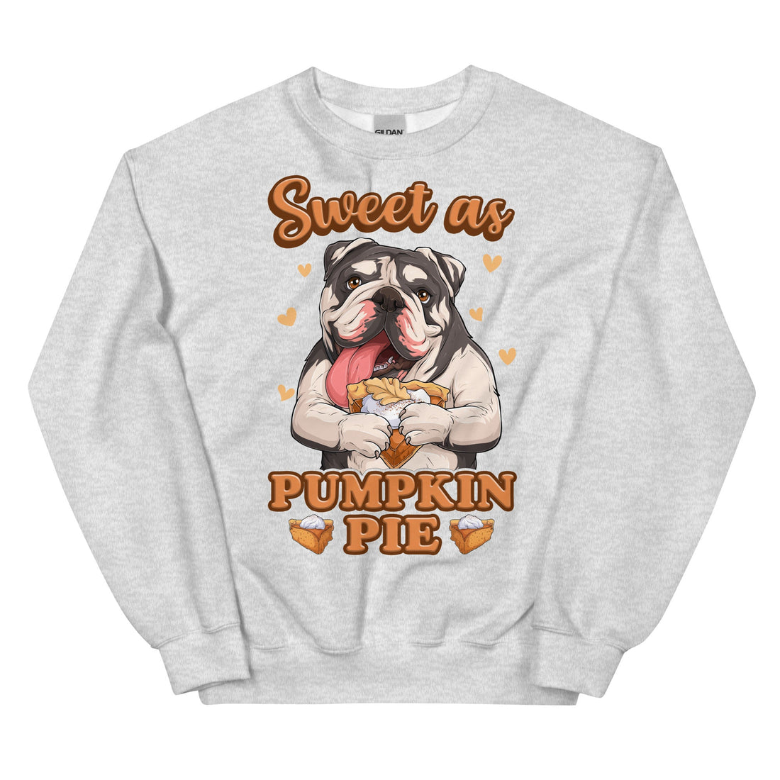 &quot;Sweet as Pumpkin Pie&quot; Bulldog Crewneck Sweatshirt