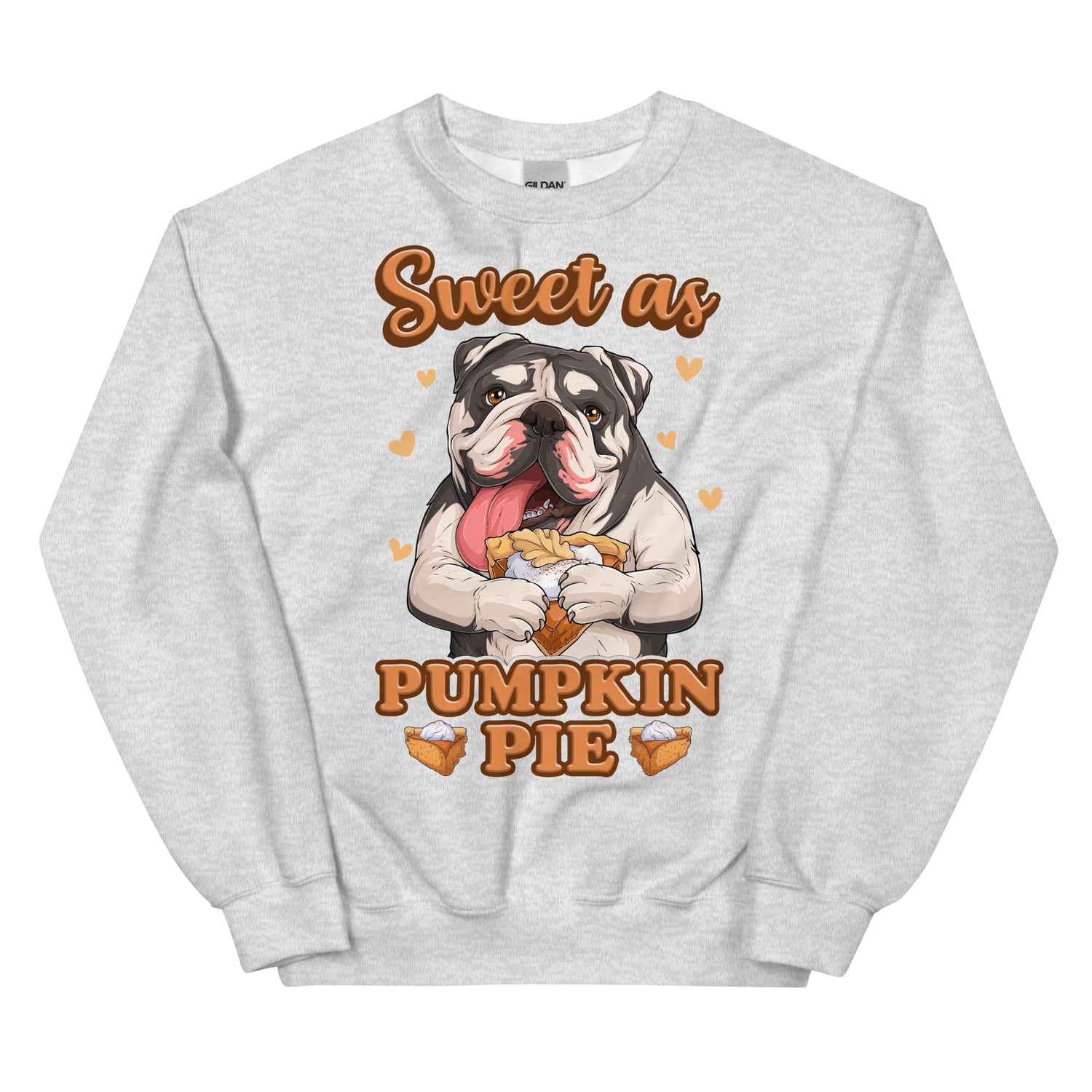 &quot;Sweet as Pumpkin Pie&quot; Bulldog Crewneck Sweatshirt