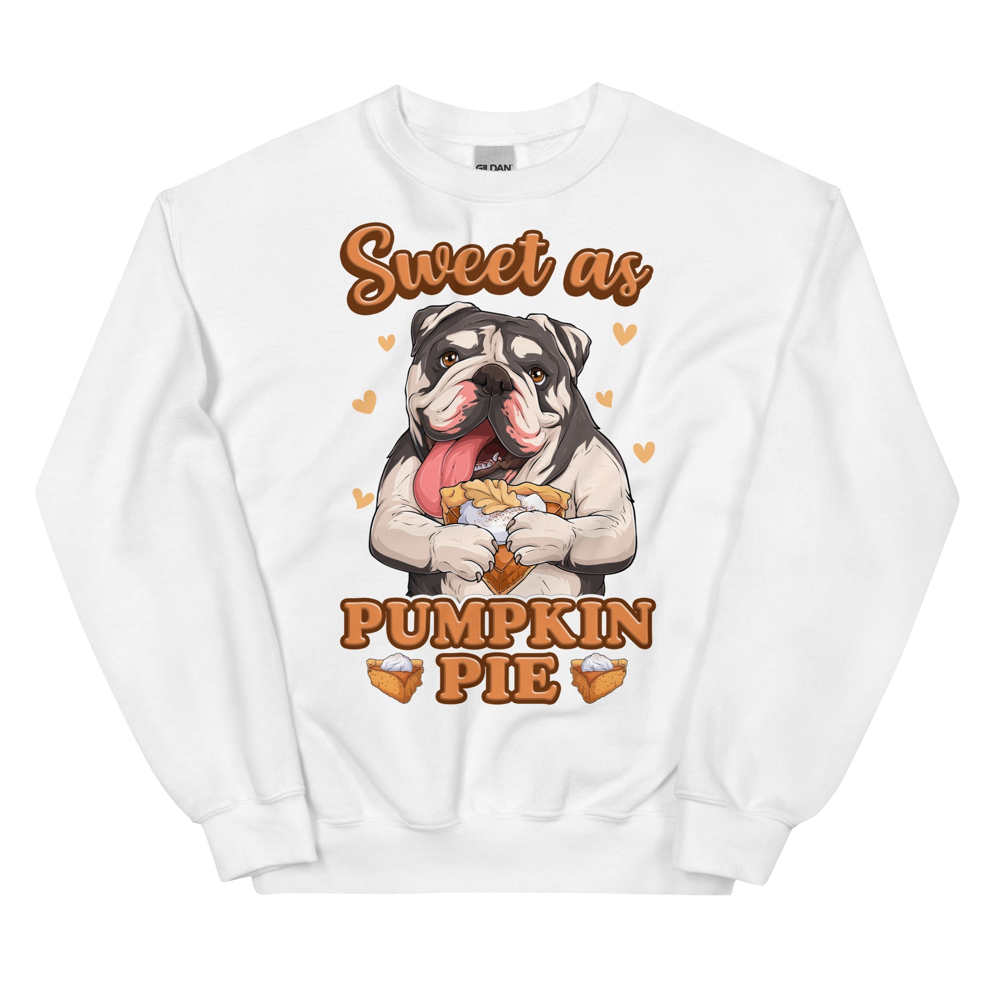 &quot;Sweet as Pumpkin Pie&quot; Bulldog Crewneck Sweatshirt