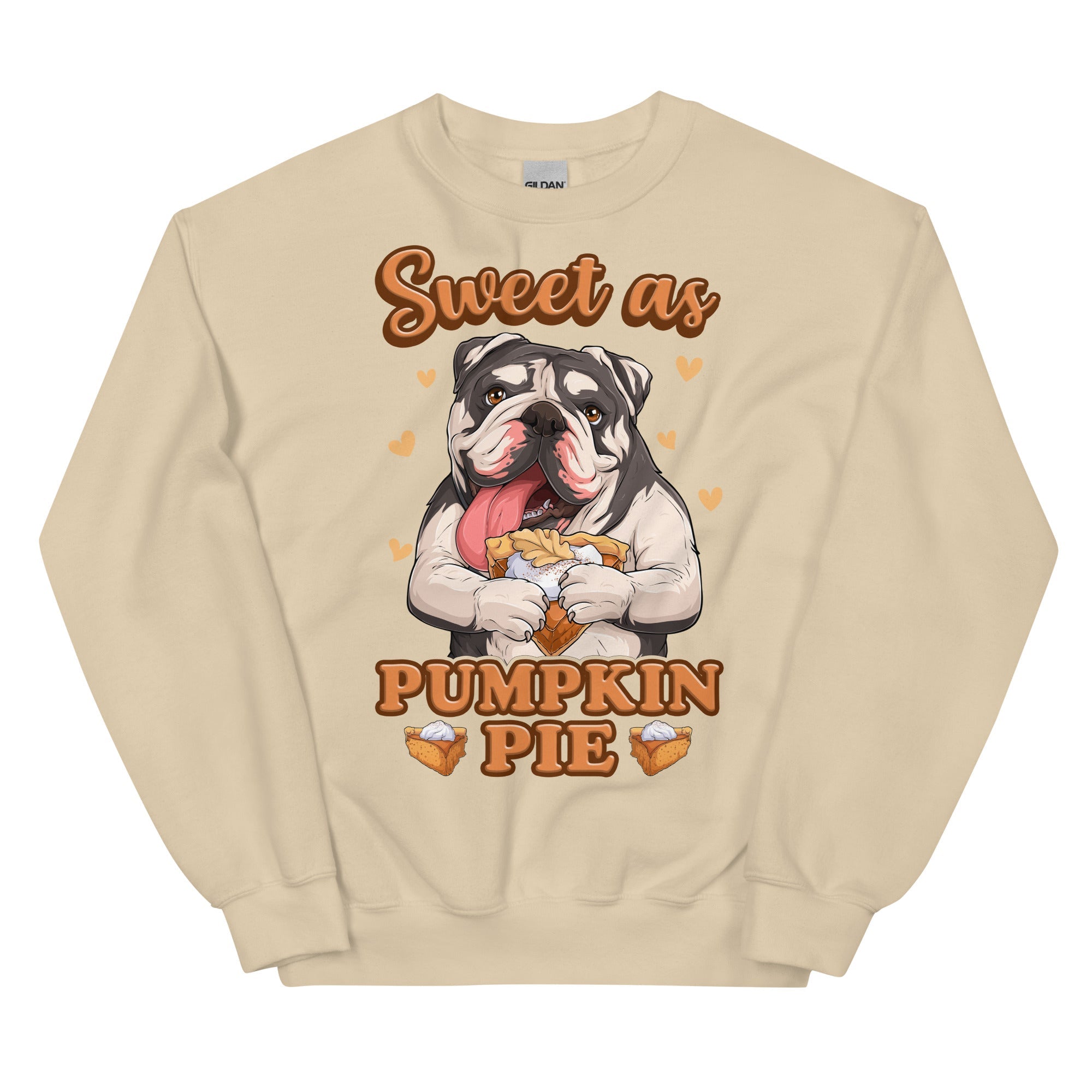 &quot;Sweet as Pumpkin Pie&quot; Bulldog Crewneck Sweatshirt