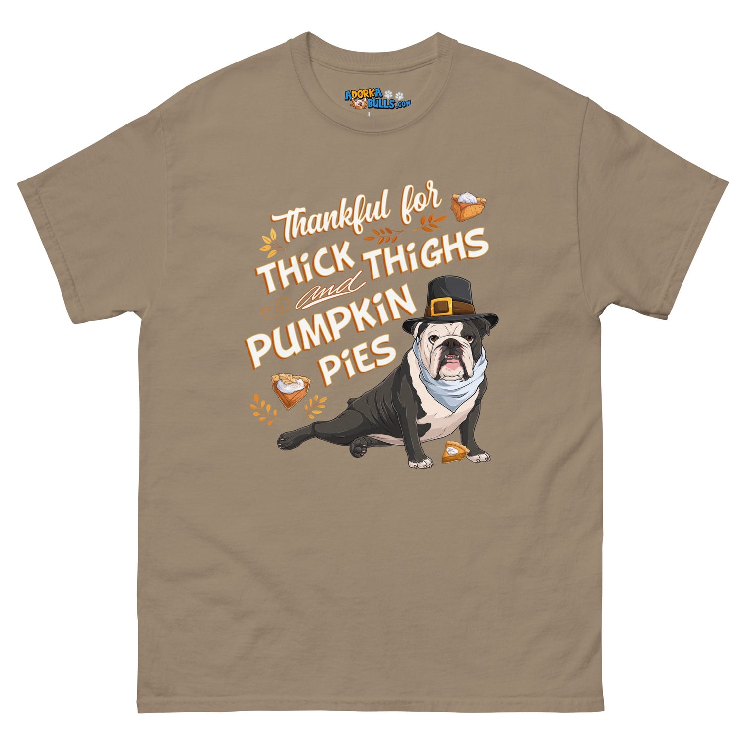 &quot;Thankful for Thick Thighs &amp; Pumpkin Pies&quot; Unisex Tee | B&amp;W Colored