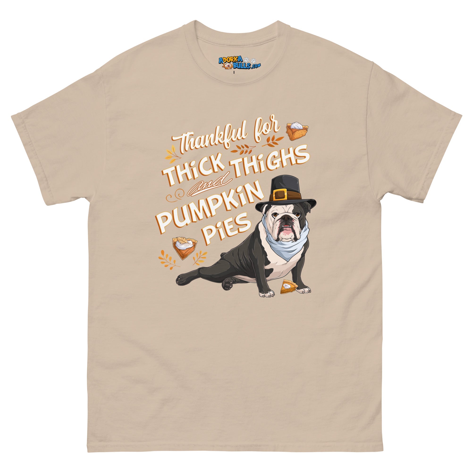 &quot;Thankful for Thick Thighs &amp; Pumpkin Pies&quot; Unisex Tee | B&amp;W Colored