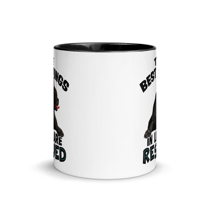&quot;The Best Things In Life Are Rescued&quot; French Bulldog Mug | B&amp;W Colored