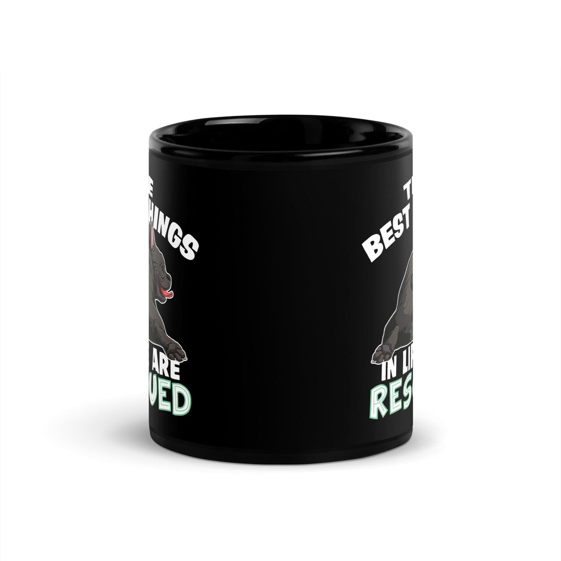 "The Best Things In Life Are Rescued" French Bulldog Mug | B&W Colored