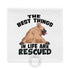"The Best Things In Life Are Rescued" French Bulldog Pillow Case | Fawn & White Colored