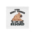 "The Best Things In Life Are Rescued" French Bulldog Pillow Case | Fawn & White Colored