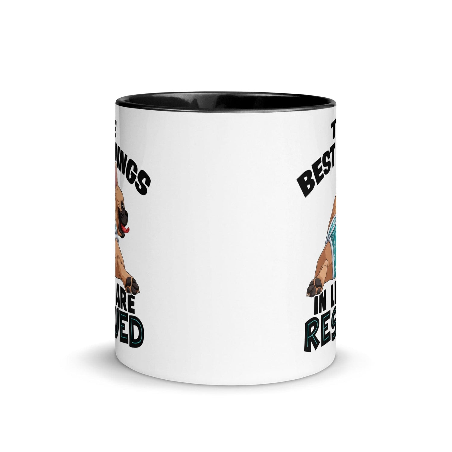 &quot;The Best Things In Life Are Rescued&quot; Male French Bulldog Mug | Fawn &amp; White Colored with Spina Bifida