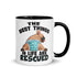 "The Best Things In Life Are Rescued" Male French Bulldog Mug | Fawn & White Colored with Spina Bifida