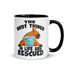 "The Best Things In Life Are Rescued" Male French Bulldog Mug | Red & White Colored with Spina Bifida