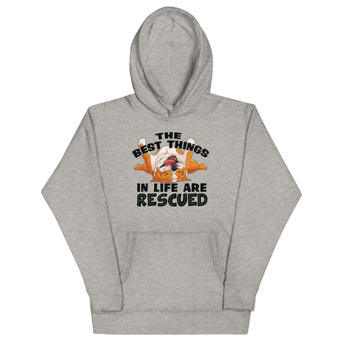 "The Best Things In Life Are Rescued" Unisex Hoodie | Red & White Colored