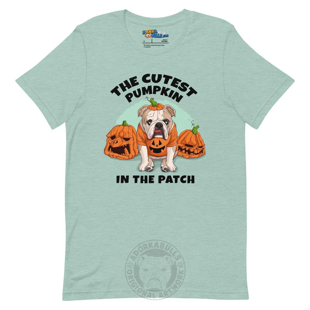 The Cutest Pumpkin in the Patch Bulldog Tee | Fawn &amp; White