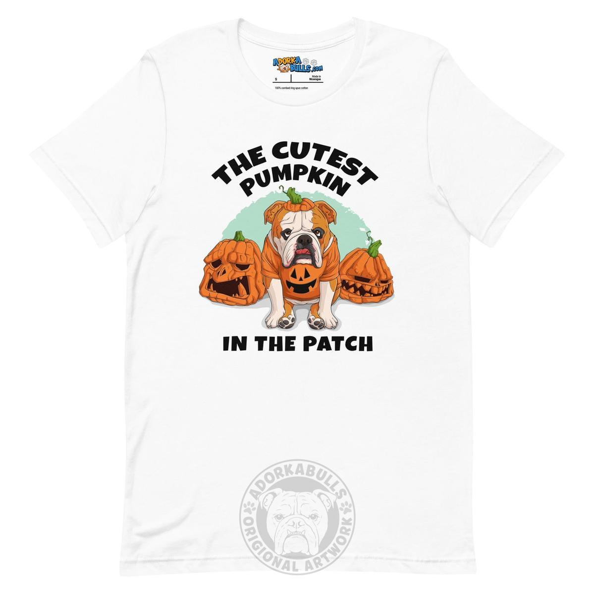 The Cutest Pumpkin in the Patch Bulldog Tee | Red &amp; White