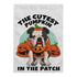 The Cutest Pumpkin in the Patch English Bulldog Garden Flag | Black & White Colored