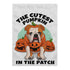The Cutest Pumpkin in the Patch English Bulldog Garden Flag | Red & White Colored
