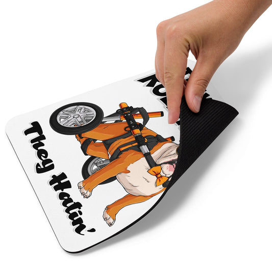 "They See Me Rollin'" English Bulldog Mouse Pad