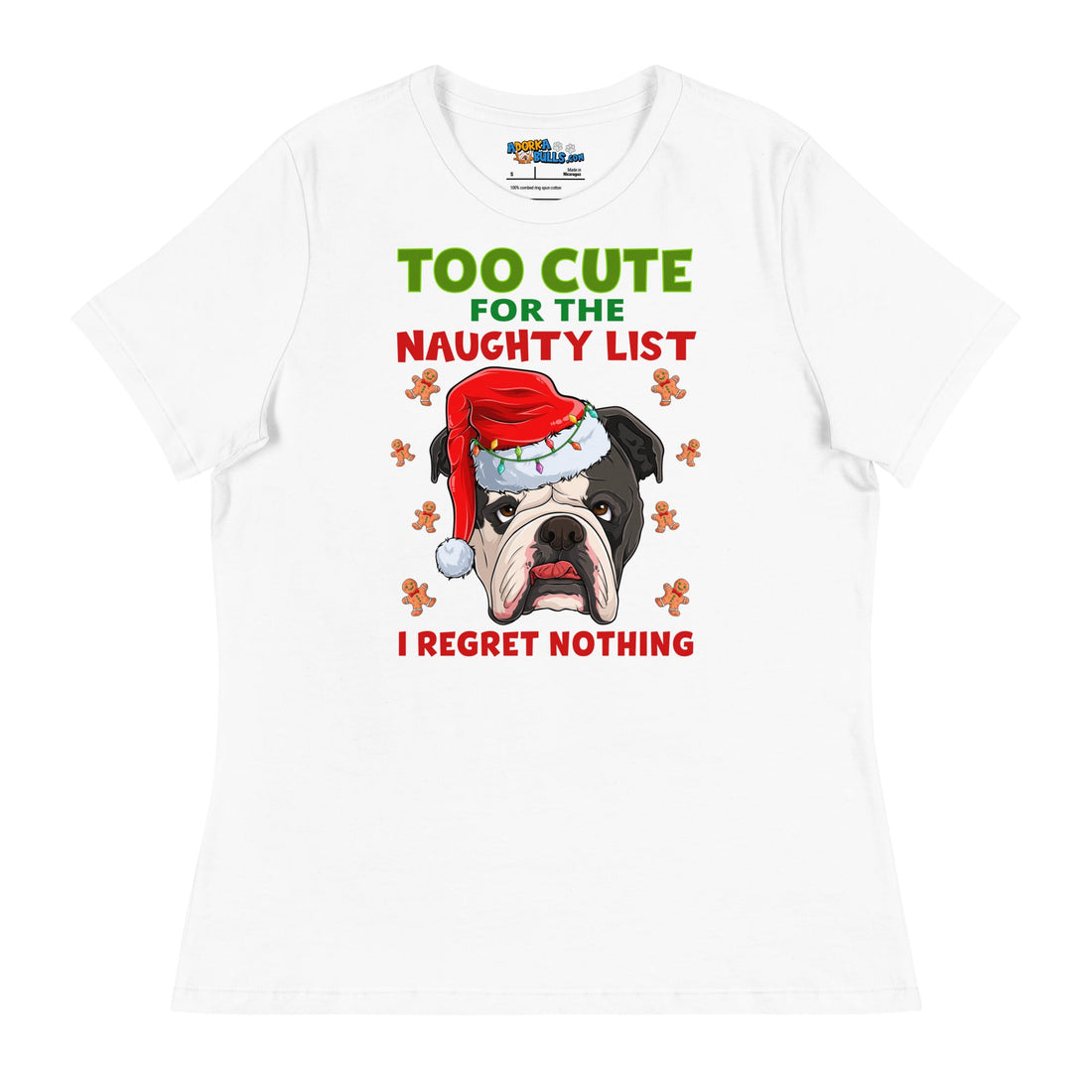 "Too Cute for the Naughty List" Bulldog Women&