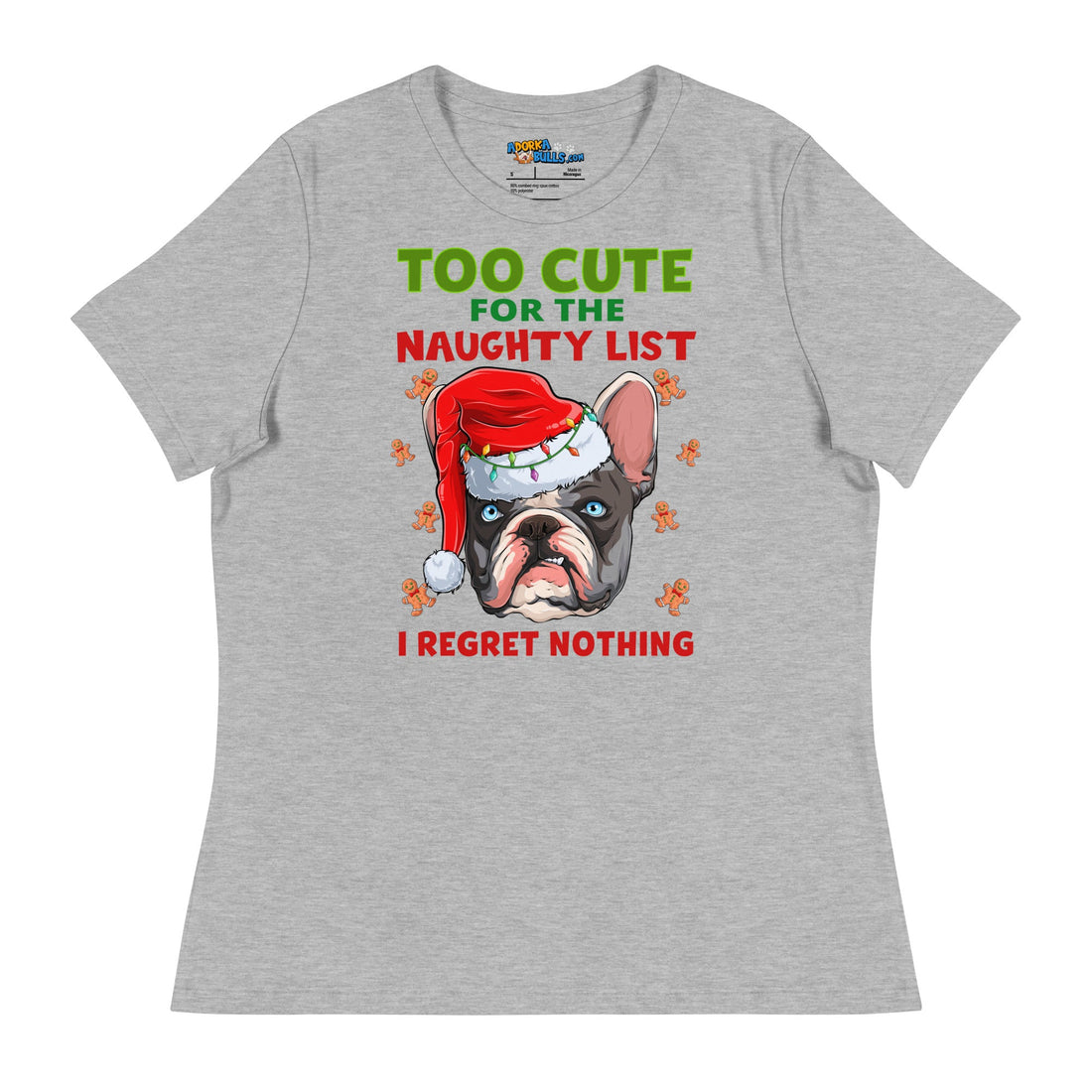 "Too Cute for the Naughty List" Frenchie Women&