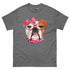 "Too Glam to Give a Woof" Female Bulldog Men’s T-Shirt | Red & White Colored