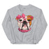 "Too Glam to Give a Woof" – Valentine’s Bulldog Sweatshirt | Red & White Colored