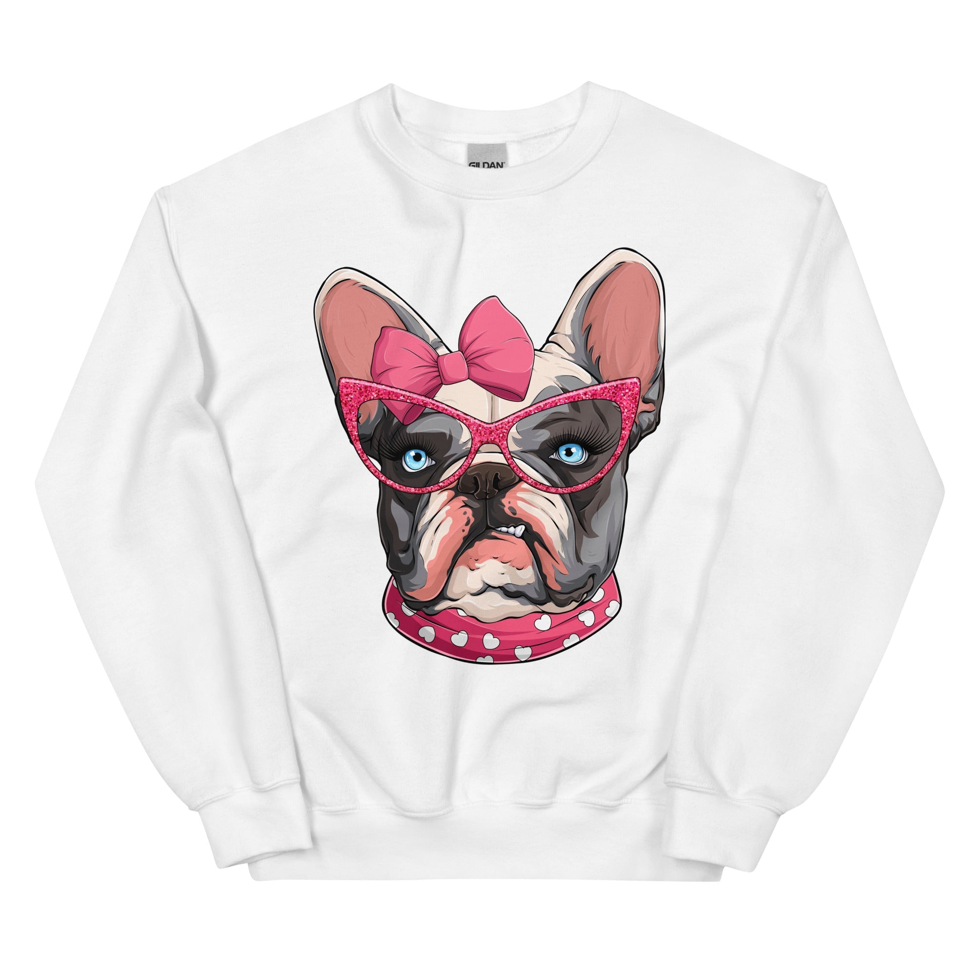 "Too Glam to Give a Woof" – Valentine’s Frenchie Sweatshirt