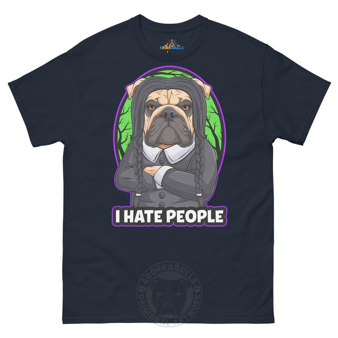 Wednesday Bulldog I Hate People Men&