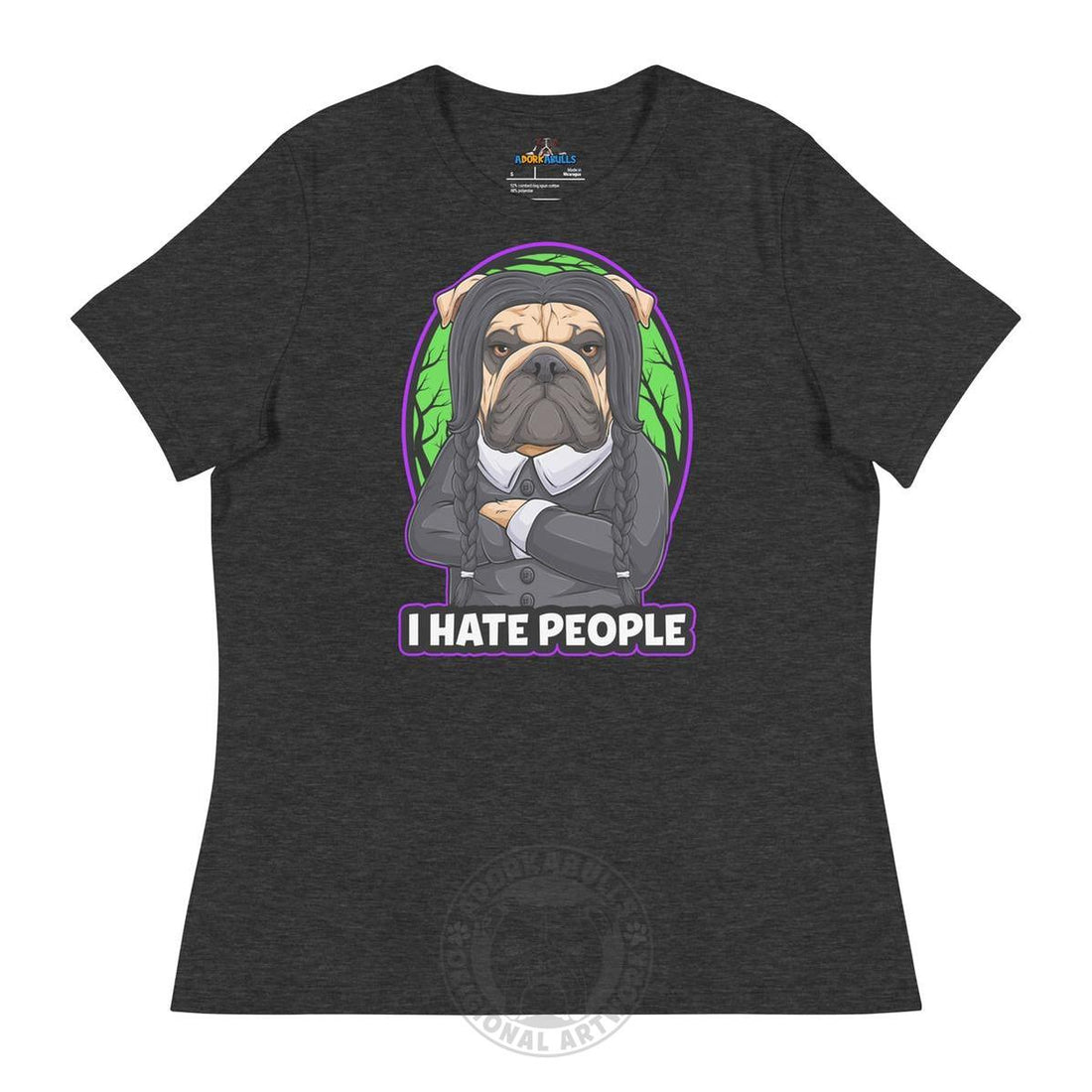 Wednesday Bulldog I Hate People Women&
