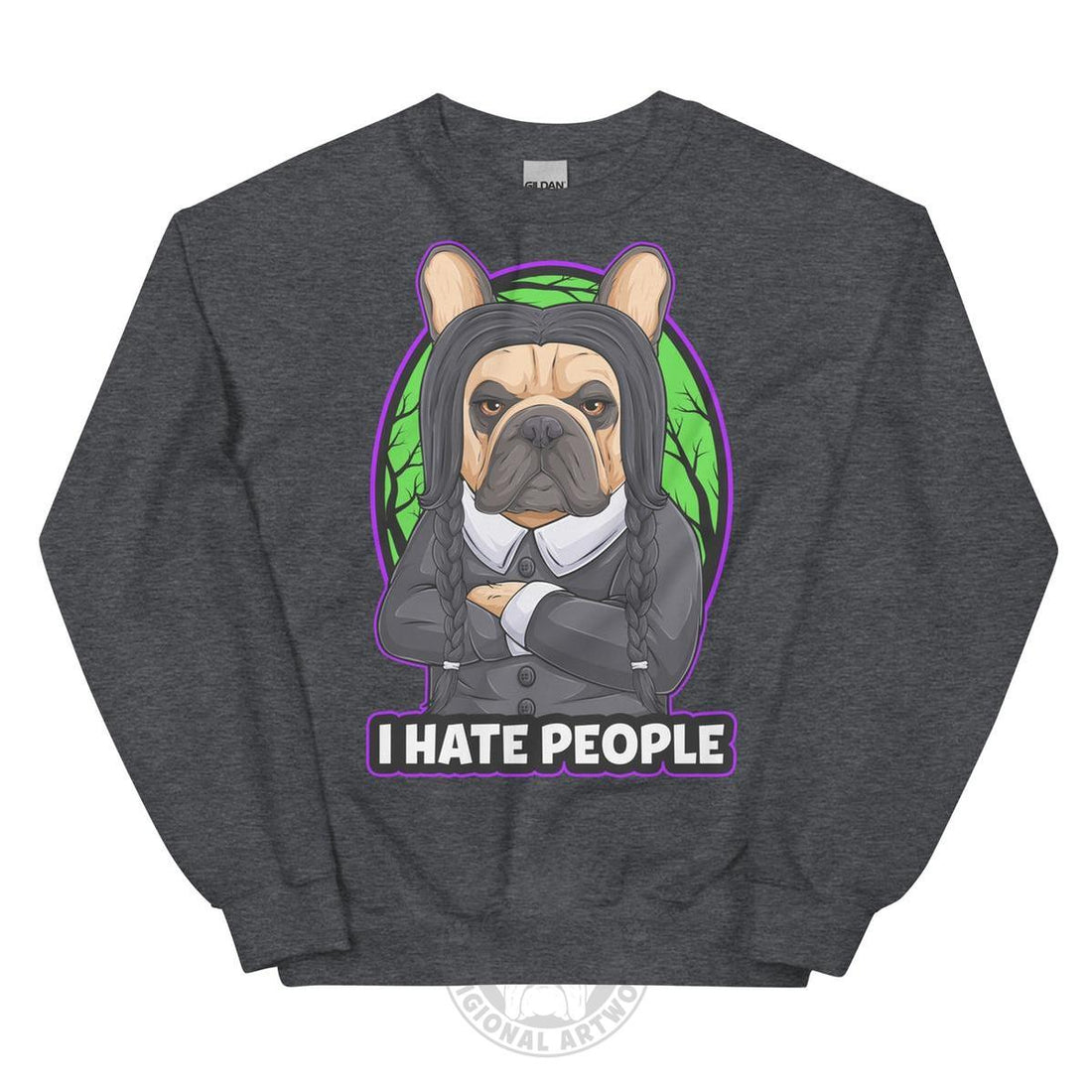Wednesday Frenchie I Hate People Sweatshirt