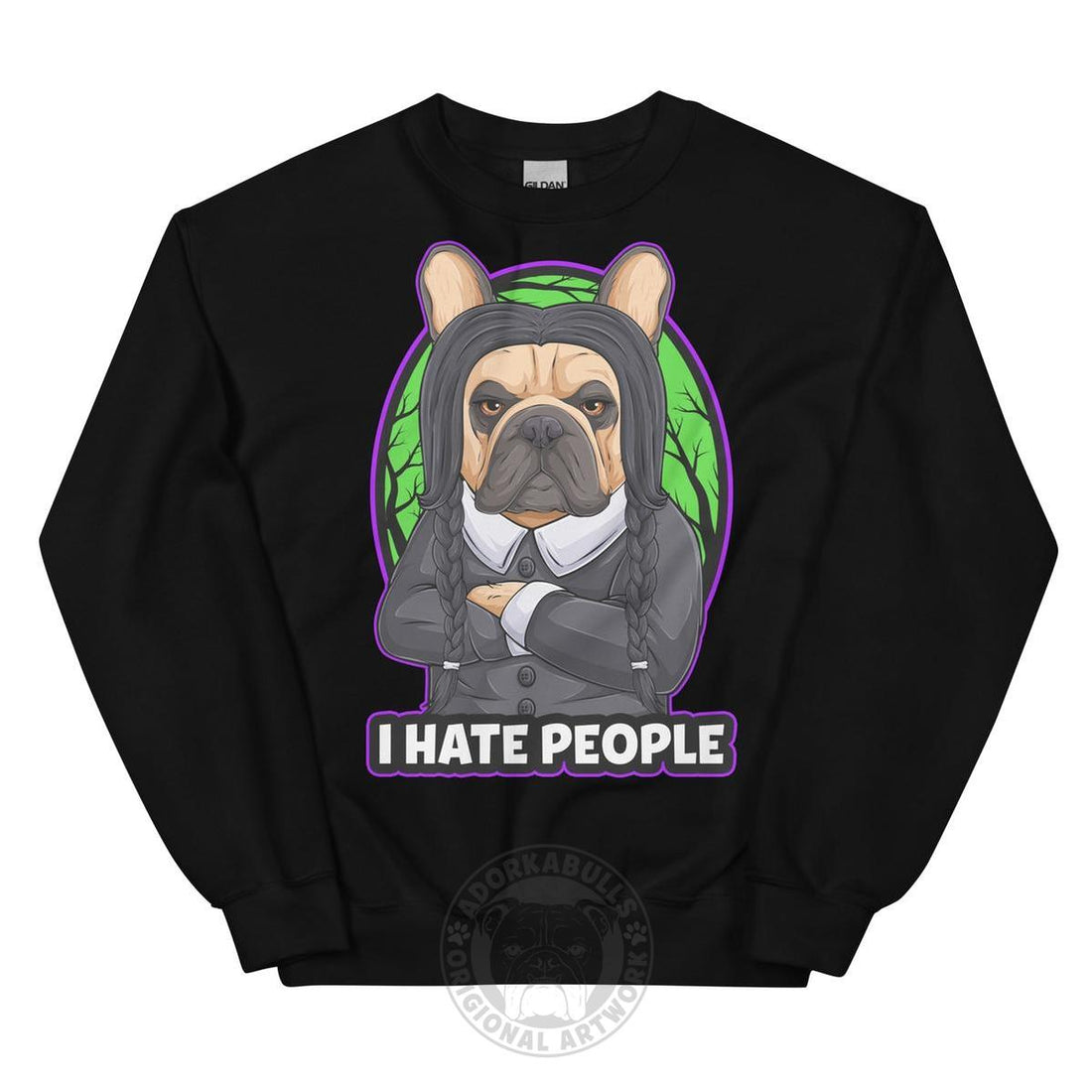 Wednesday Frenchie I Hate People Sweatshirt