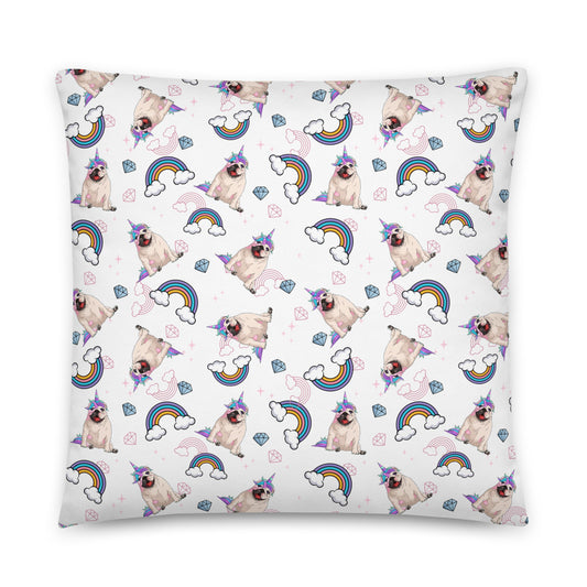 White Bullicorn Pillow