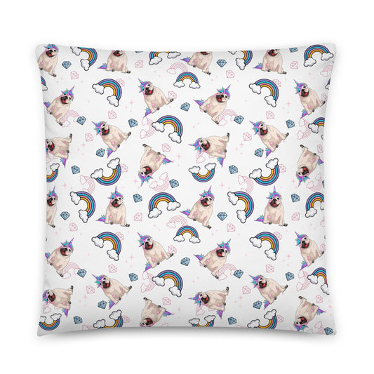 White Bullicorn Pillow