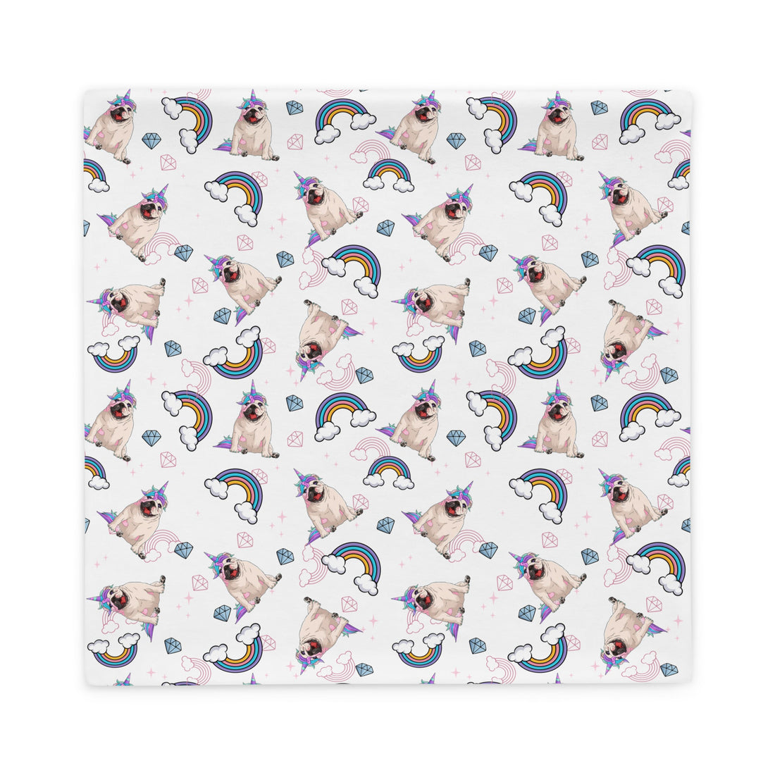 White Bullicorn Pillow Case