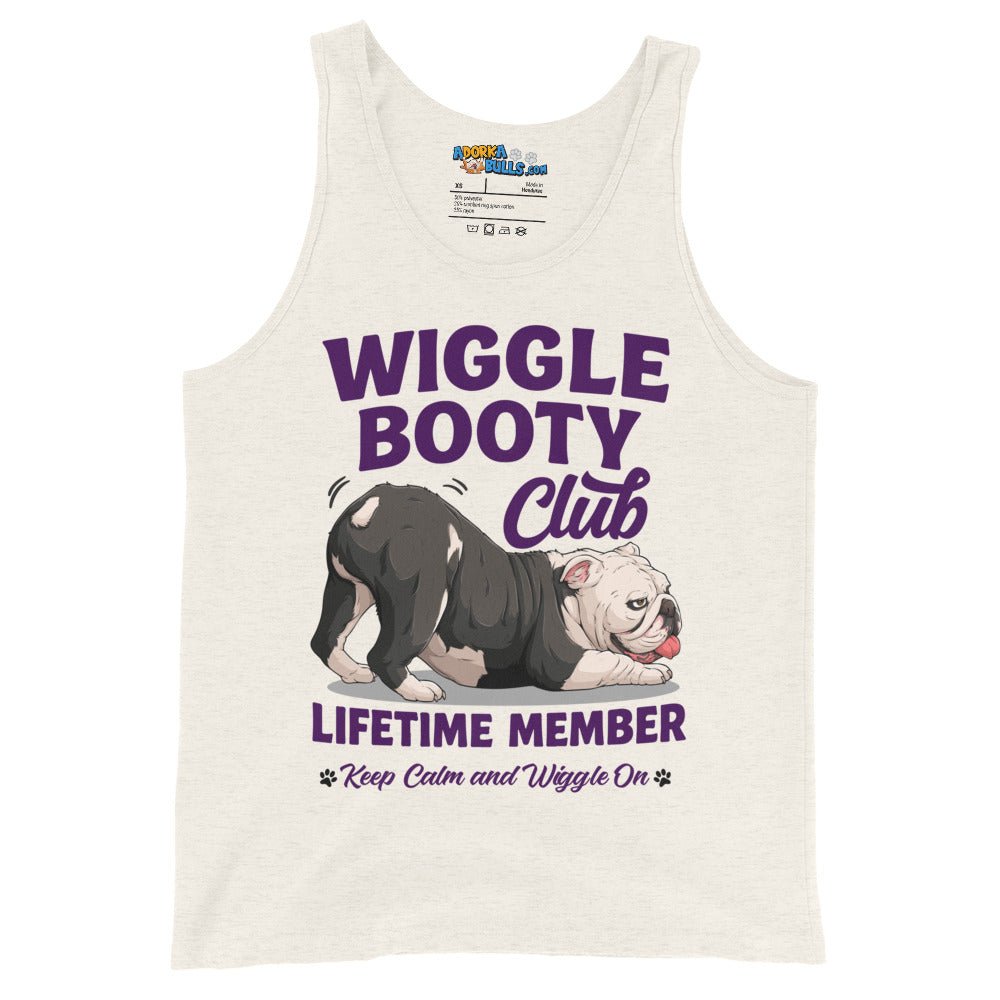 Wiggle Booty Club Men’s Tank | B&amp;W Colored English Bulldog