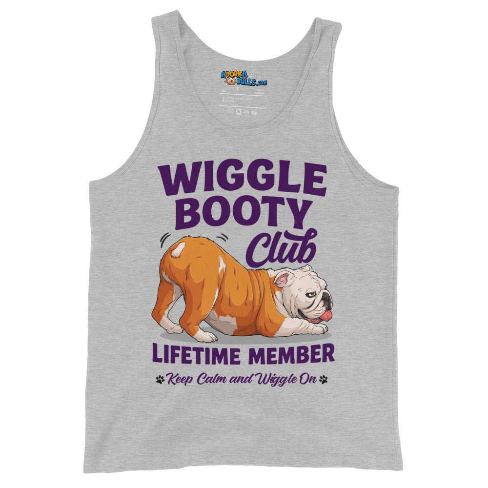 Wiggle Booty Club Men’s Tank | Red &amp; White Colored English Bulldog