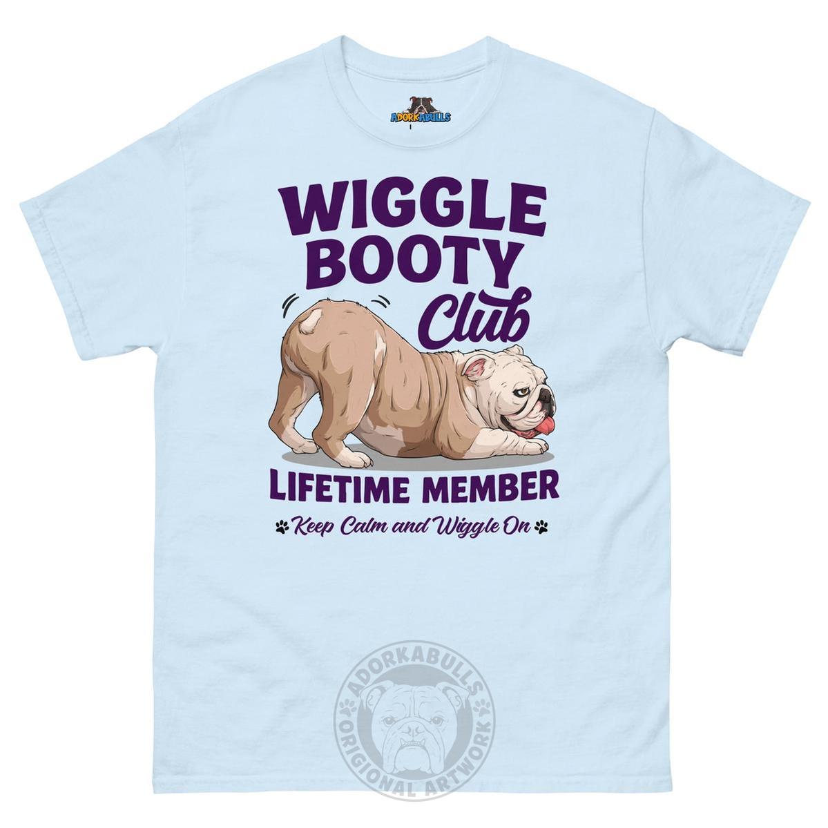 Wiggle Booty Club Tee | Fawn &amp; White Colored English Bulldog