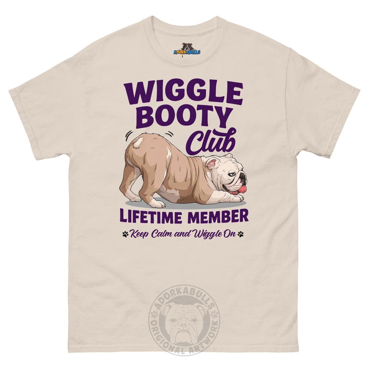 Wiggle Booty Club Tee | Fawn &amp; White Colored English Bulldog