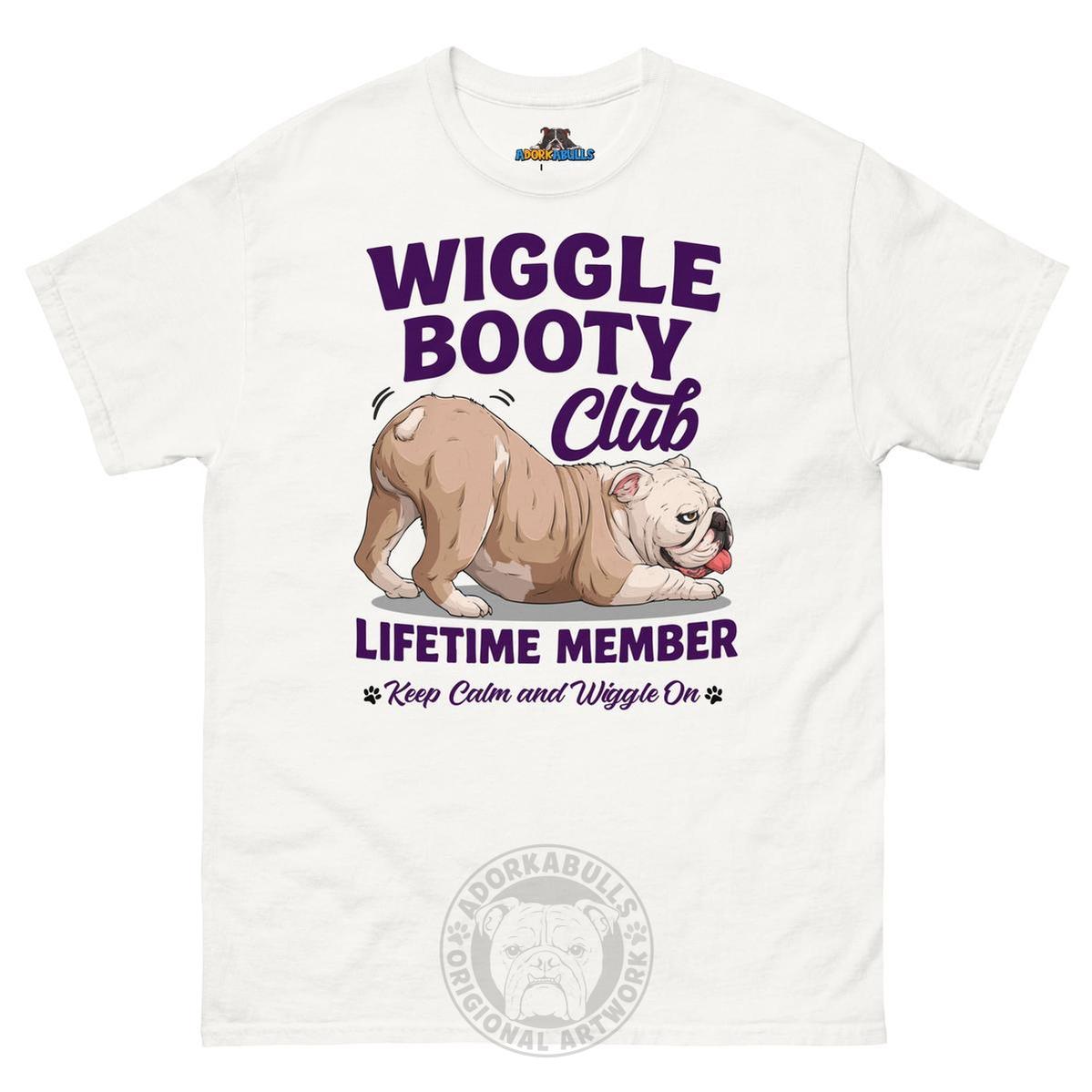 Wiggle Booty Club Tee | Fawn &amp; White Colored English Bulldog