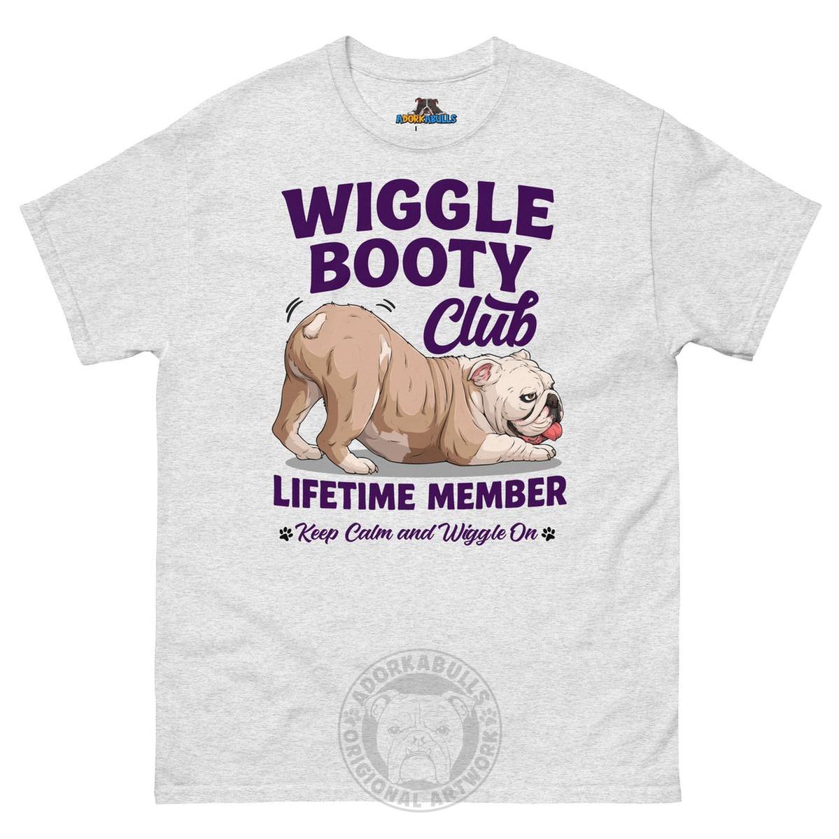 Wiggle Booty Club Tee | Fawn &amp; White Colored English Bulldog