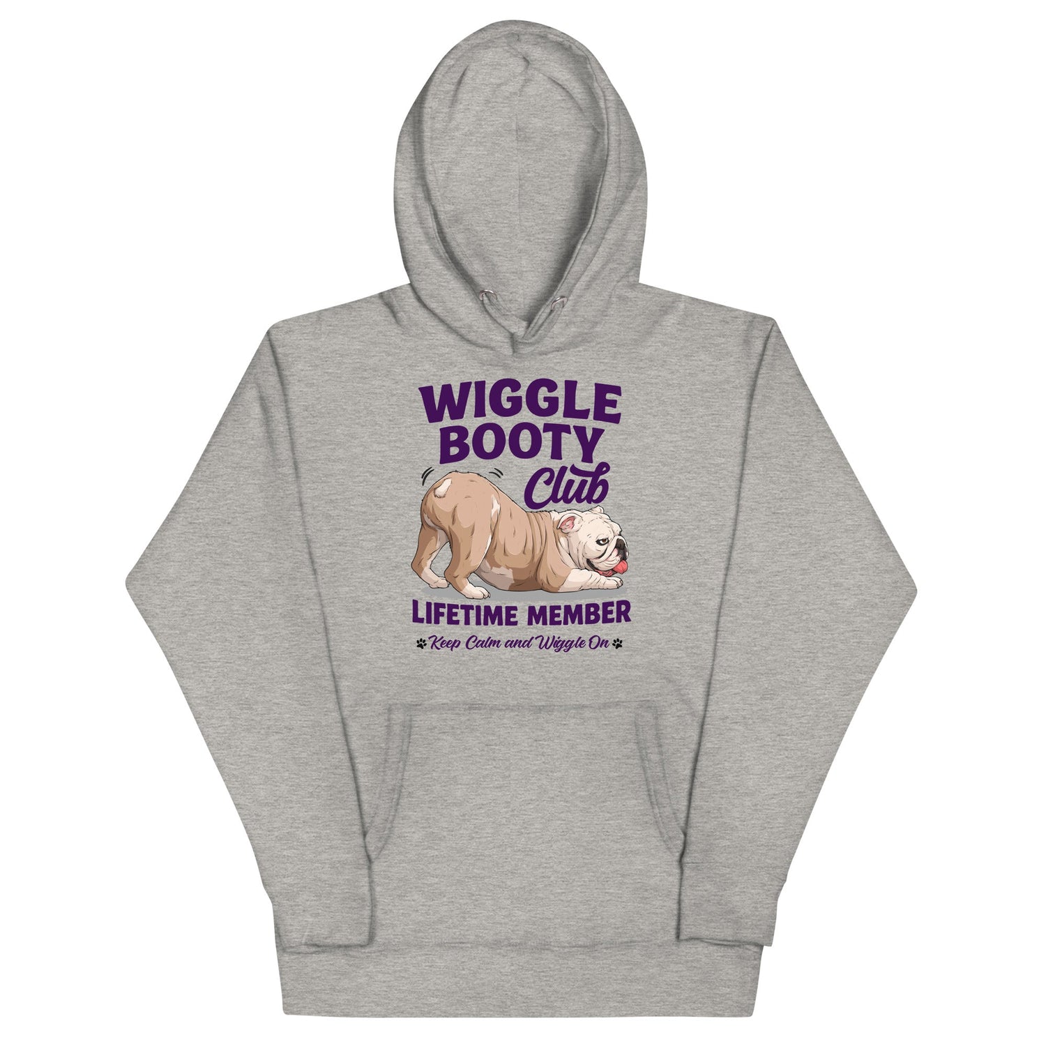 Wiggle Booty Club Unisex Hoodie | B&amp;W Colored English Bulldog