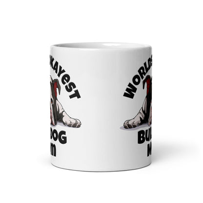 &quot;Worlds Okayest Bulldog Mom&quot; Mug | B&amp;W Colored