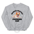 "World’s Okayest Frenchie Dad" Sweatshirt | Red & White Colored